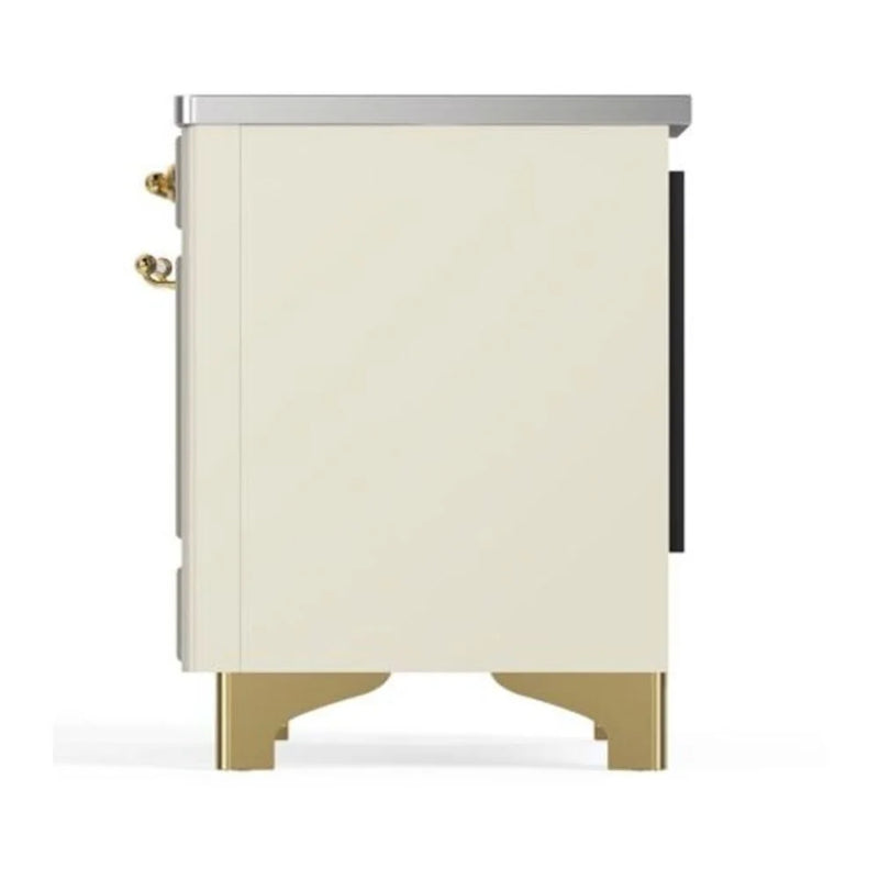 ILVE Majestic II 40" Induction Freestanding Range in Antique White with Brass Trim, UMDI10NS3AWG
