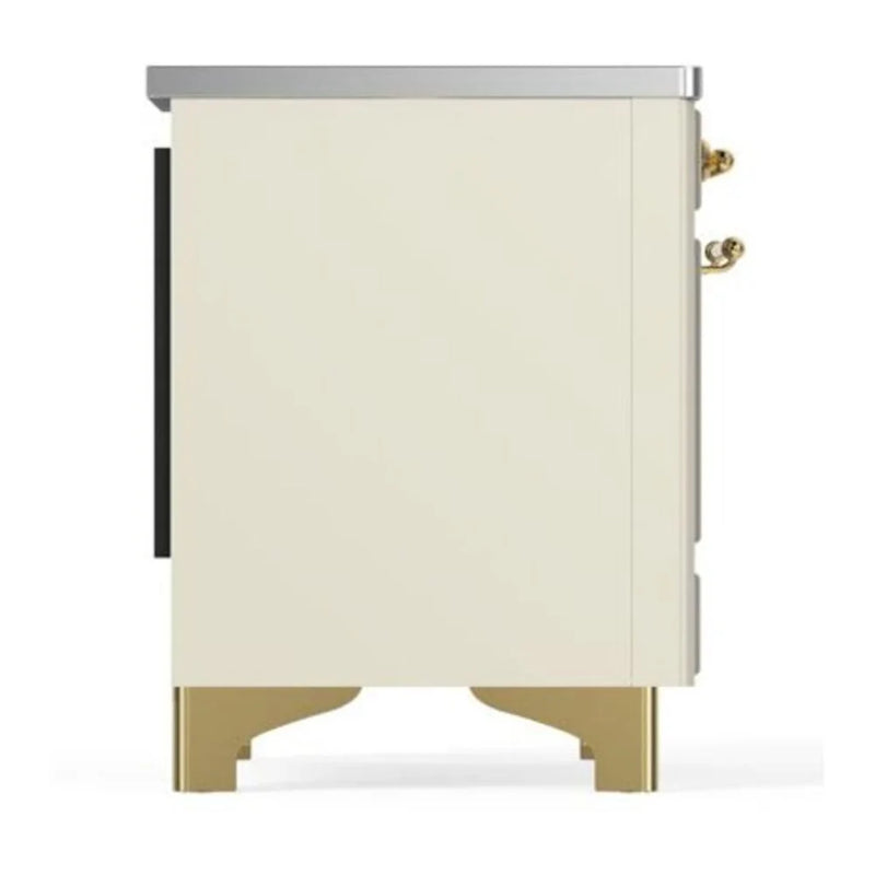 ILVE Majestic II 40" Induction Freestanding Range in Antique White with Brass Trim, UMDI10NS3AWG