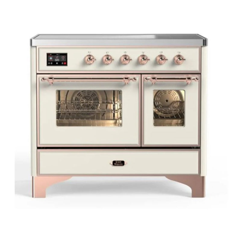 ILVE Majestic II 40" Induction Freestanding Range in Antique White with Copper Trim, UMDI10NS3AWP