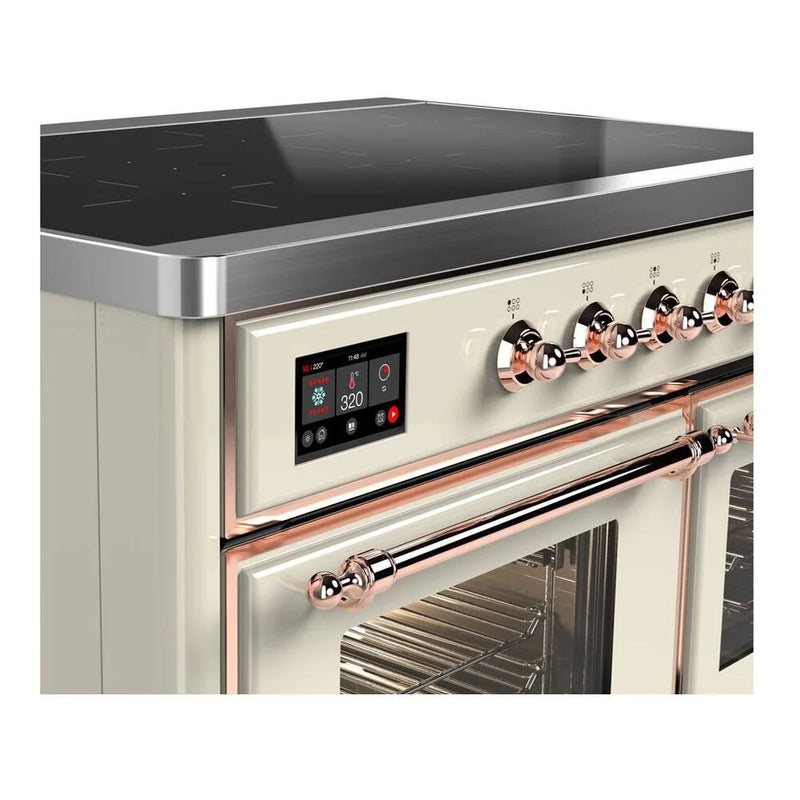 ILVE Majestic II 40" Induction Freestanding Range in Antique White with Copper Trim, UMDI10NS3AWP