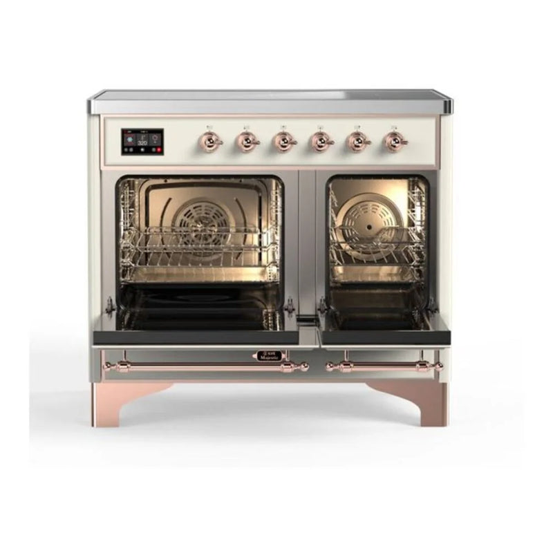 ILVE Majestic II 40" Induction Freestanding Range in Antique White with Copper Trim, UMDI10NS3AWP