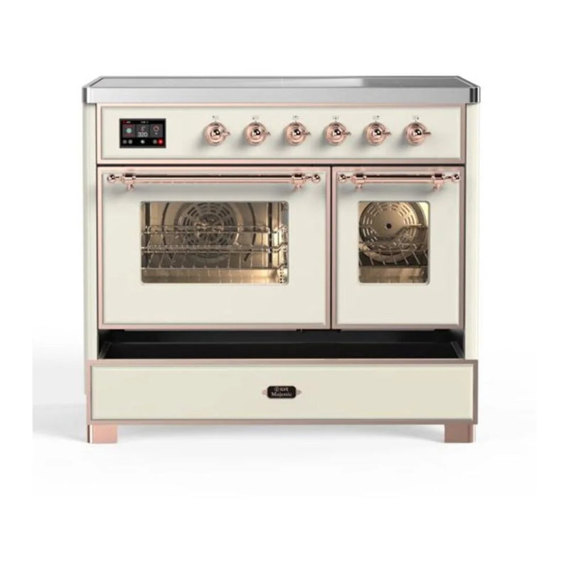 ILVE Majestic II 40" Induction Freestanding Range in Antique White with Copper Trim, UMDI10NS3AWP