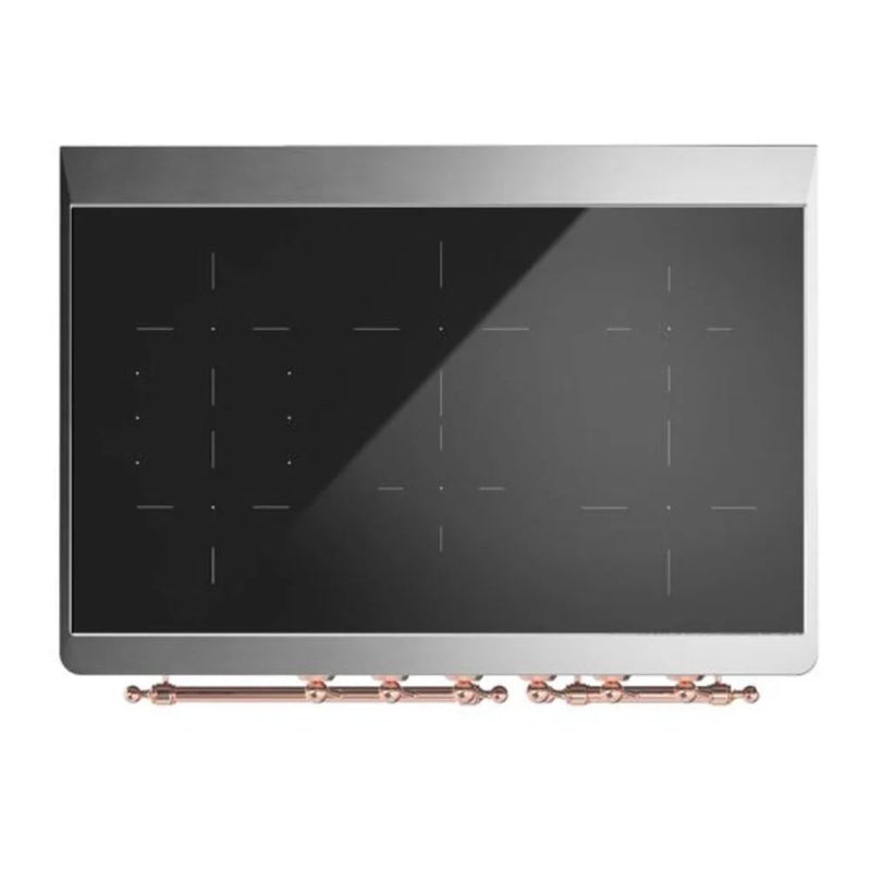 ILVE Majestic II 40" Induction Freestanding Range in Antique White with Copper Trim, UMDI10NS3AWP