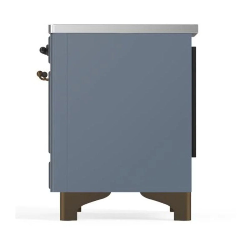 ILVE Majestic II 40" Induction Freestanding Range in Blue Grey with Burnished Trim, UMDI10NS3BGB