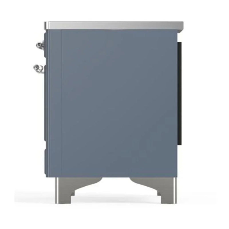 ILVE Majestic II 40" Induction Freestanding Range in Blue Grey with Chrome Trim, UMDI10NS3BGC