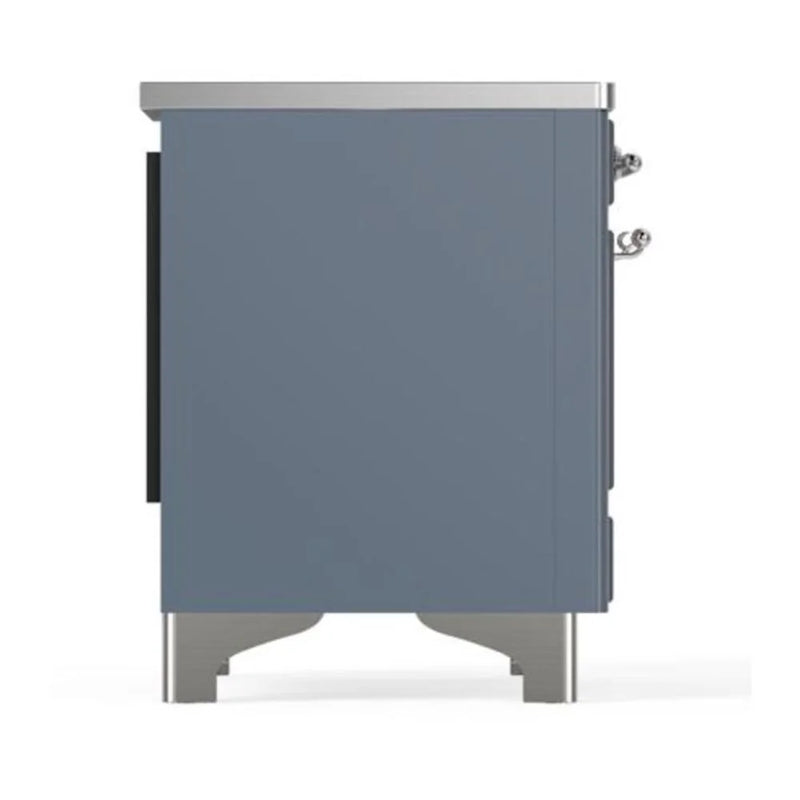 ILVE Majestic II 40" Induction Freestanding Range in Blue Grey with Chrome Trim, UMDI10NS3BGC