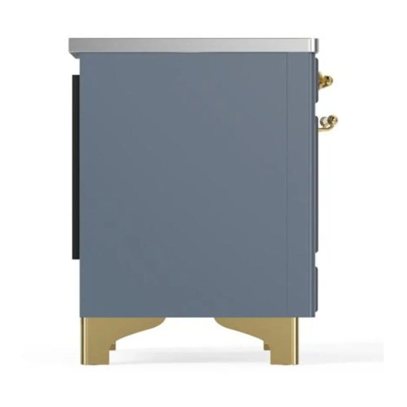 ILVE Majestic II 40" Induction Freestanding Range in Blue Grey with Brass Trim, UMDI10NS3BGG