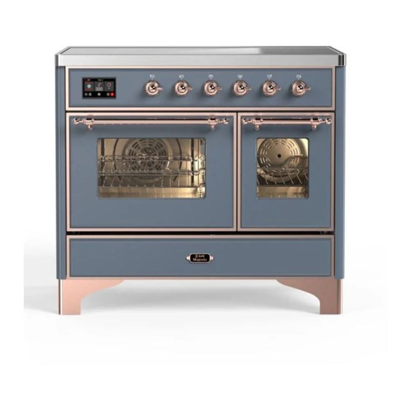 ILVE Majestic II 40" Induction Freestanding Range in Blue Grey with Copper Trim, UMDI10NS3BGP