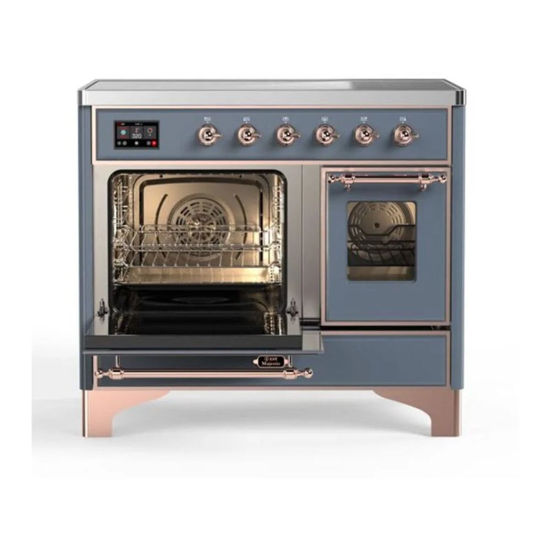 ILVE Majestic II 40" Induction Freestanding Range in Blue Grey with Copper Trim, UMDI10NS3BGP