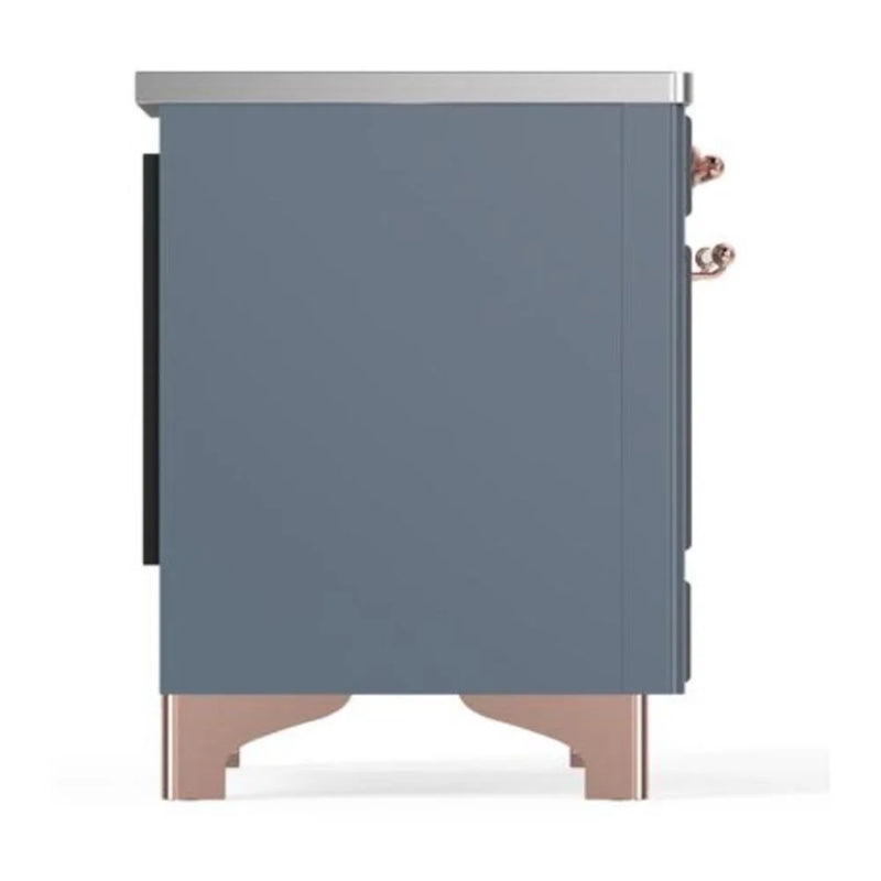ILVE Majestic II 40" Induction Freestanding Range in Blue Grey with Copper Trim, UMDI10NS3BGP