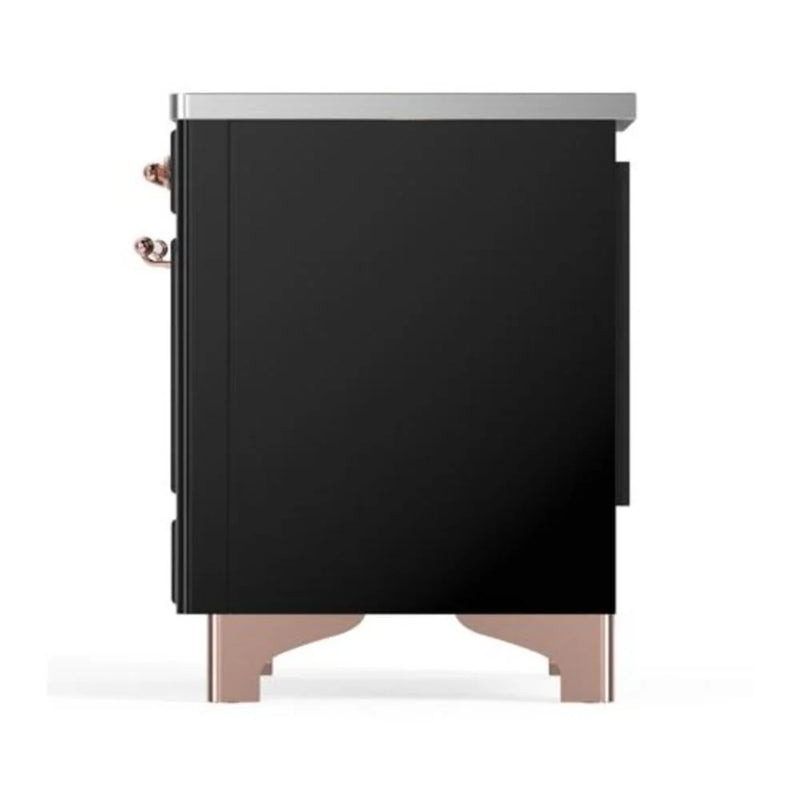 ILVE Majestic II 40" Induction Freestanding Range in Glossy Black with Copper Trim, UMDI10NS3BKP