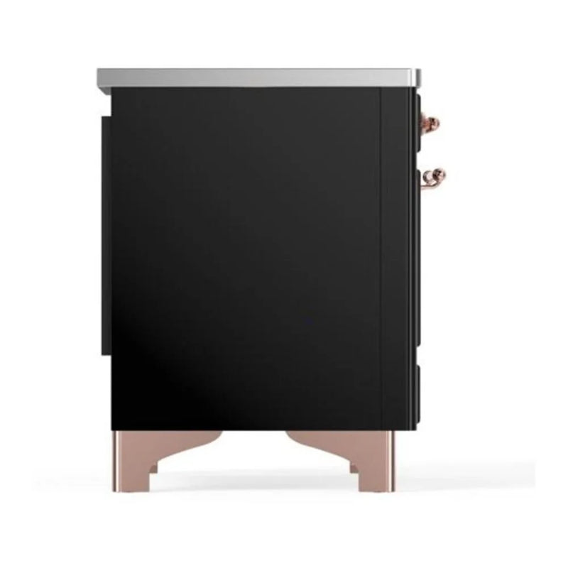 ILVE Majestic II 40" Induction Freestanding Range in Glossy Black with Copper Trim, UMDI10NS3BKP