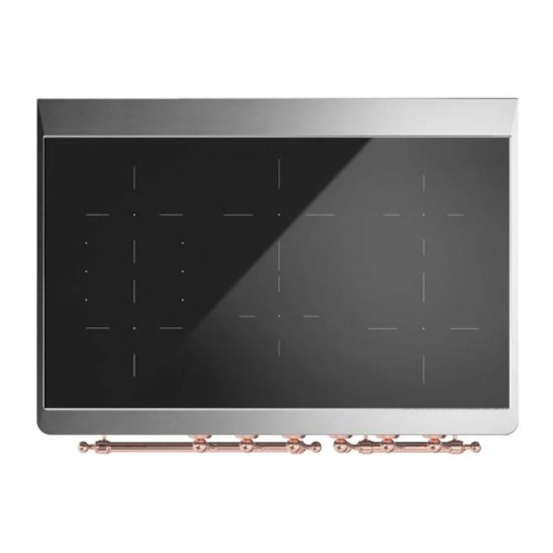 ILVE Majestic II 40" Induction Freestanding Range in Glossy Black with Copper Trim, UMDI10NS3BKP