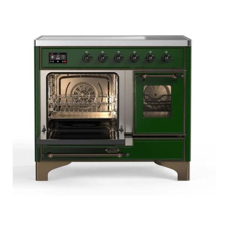 ILVE Majestic II 40" Induction Freestanding Range in Emerald Green with Burnished Trim, UMDI10NS3EGB