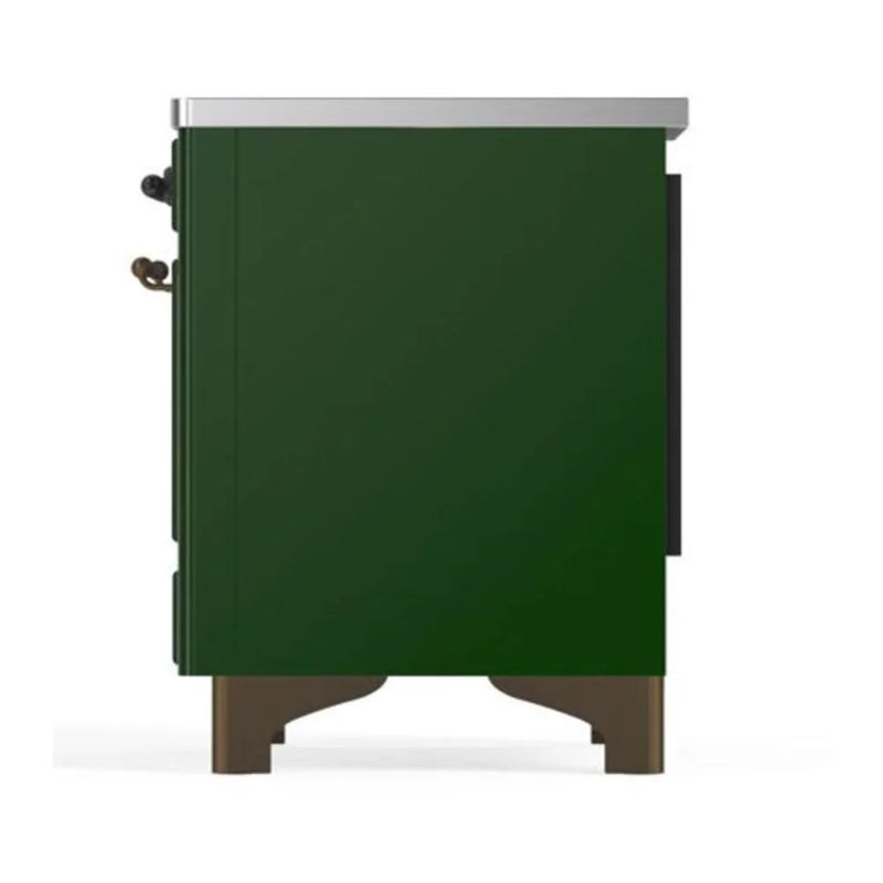 ILVE Majestic II 40" Induction Freestanding Range in Emerald Green with Burnished Trim, UMDI10NS3EGB