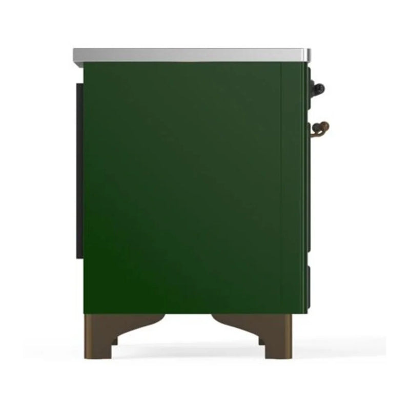 ILVE Majestic II 40" Induction Freestanding Range in Emerald Green with Burnished Trim, UMDI10NS3EGB