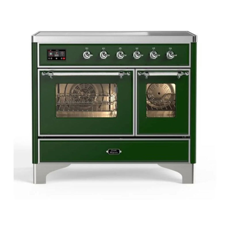 ILVE Majestic II 40" Induction Freestanding Range in Emerald Green with Chrome Trim, UMDI10NS3EGC