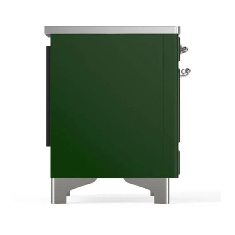 ILVE Majestic II 40" Induction Freestanding Range in Emerald Green with Chrome Trim, UMDI10NS3EGC