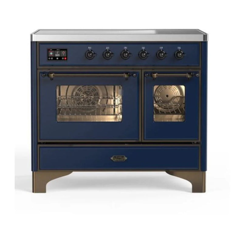 ILVE Majestic II 40" Induction Freestanding Range in Midnight Blue with Burnished Trim, UMDI10NS3MBB