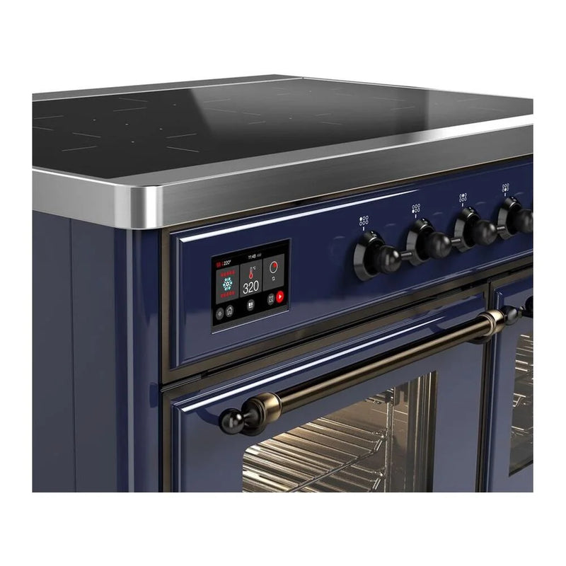 ILVE Majestic II 40" Induction Freestanding Range in Midnight Blue with Burnished Trim, UMDI10NS3MBB