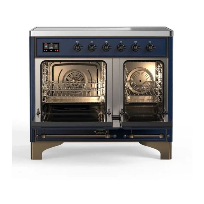 ILVE Majestic II 40" Induction Freestanding Range in Midnight Blue with Burnished Trim, UMDI10NS3MBB