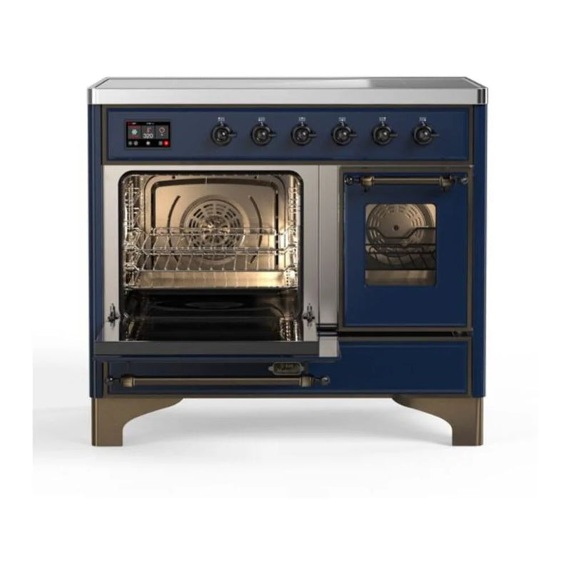 ILVE Majestic II 40" Induction Freestanding Range in Midnight Blue with Burnished Trim, UMDI10NS3MBB