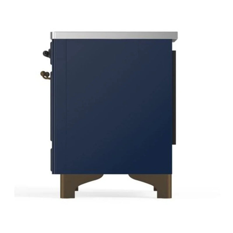 ILVE Majestic II 40" Induction Freestanding Range in Midnight Blue with Burnished Trim, UMDI10NS3MBB