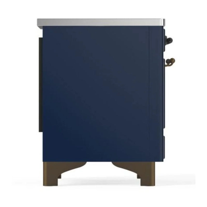 ILVE Majestic II 40" Induction Freestanding Range in Midnight Blue with Burnished Trim, UMDI10NS3MBB