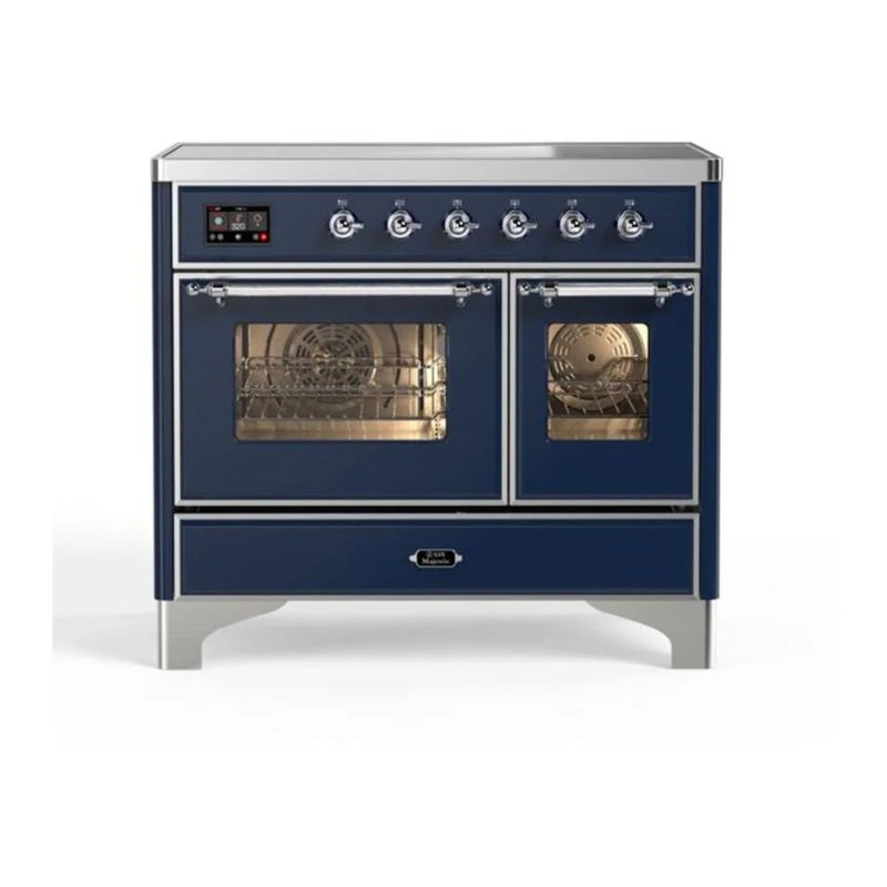 ILVE Majestic II 40" Induction Freestanding Range in Midnight Blue with Chrome Trim, UMDI10NS3MBC