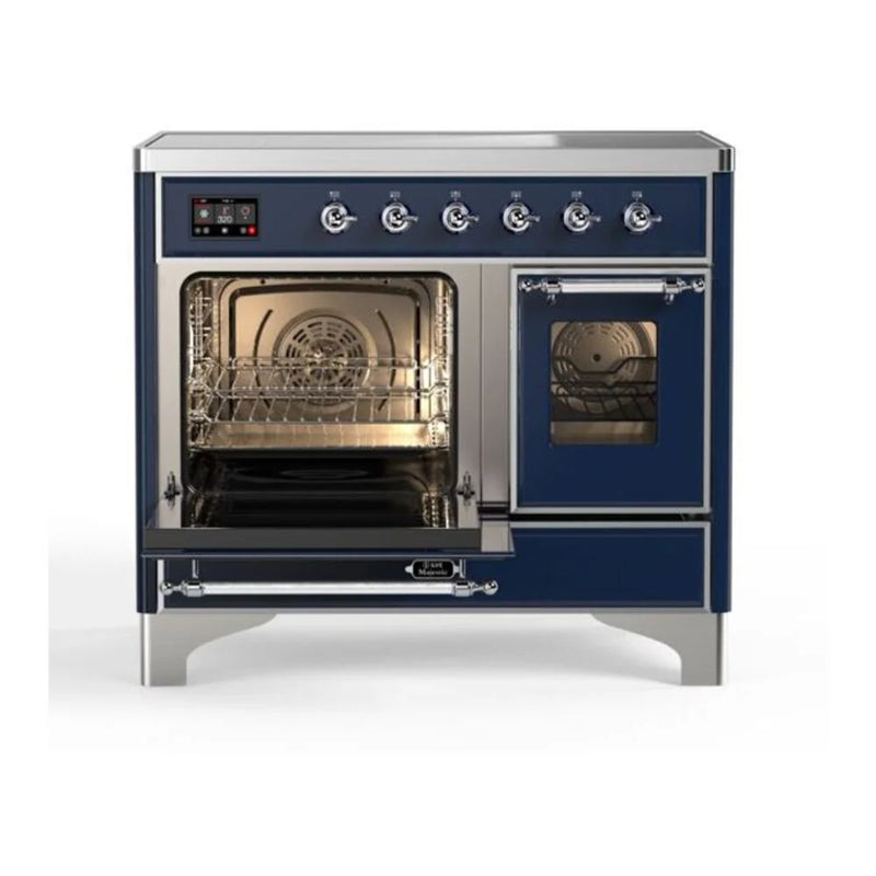 ILVE Majestic II 40" Induction Freestanding Range in Midnight Blue with Chrome Trim, UMDI10NS3MBC