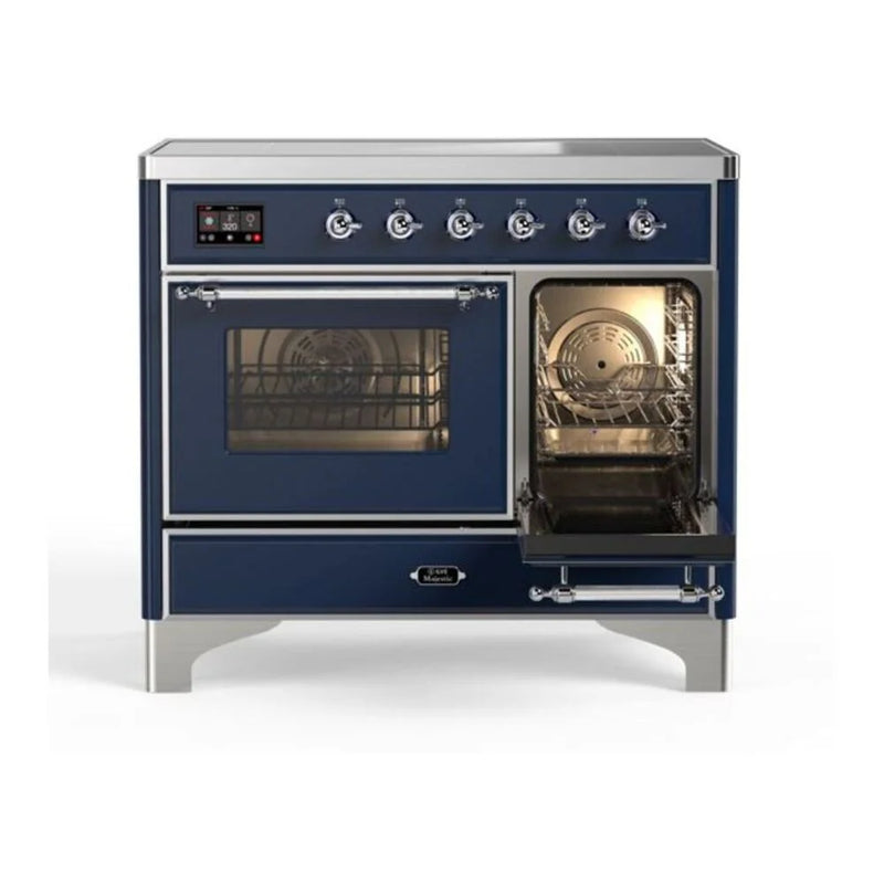 ILVE Majestic II 40" Induction Freestanding Range in Midnight Blue with Chrome Trim, UMDI10NS3MBC