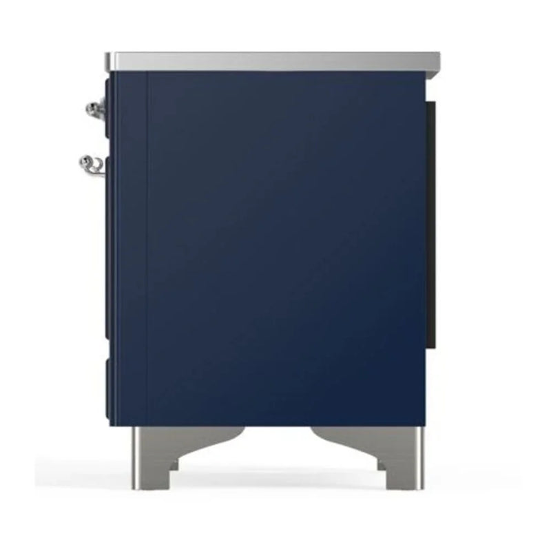 ILVE Majestic II 40" Induction Freestanding Range in Midnight Blue with Chrome Trim, UMDI10NS3MBC