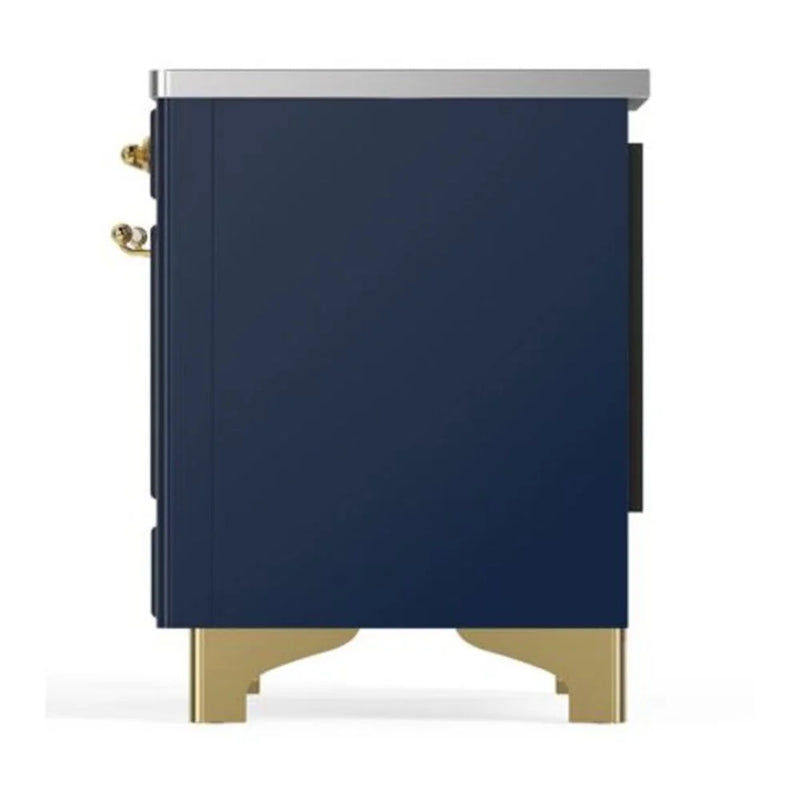 ILVE Majestic II 40" Induction Freestanding Range in Midnight Blue with Brass Trim, UMDI10NS3MBG