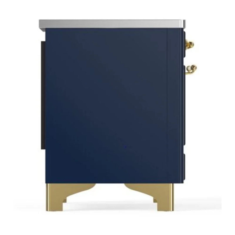 ILVE Majestic II 40" Induction Freestanding Range in Midnight Blue with Brass Trim, UMDI10NS3MBG