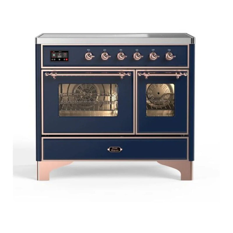ILVE Majestic II 40" Induction Freestanding Range in Midnight Blue with Copper Trim, UMDI10NS3MBP