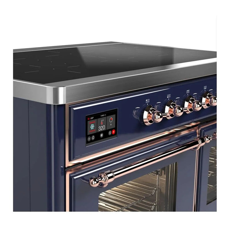 ILVE Majestic II 40" Induction Freestanding Range in Midnight Blue with Copper Trim, UMDI10NS3MBP