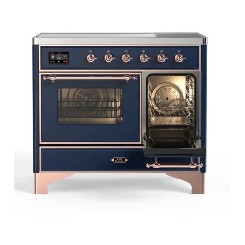 ILVE Majestic II 40" Induction Freestanding Range in Midnight Blue with Copper Trim, UMDI10NS3MBP