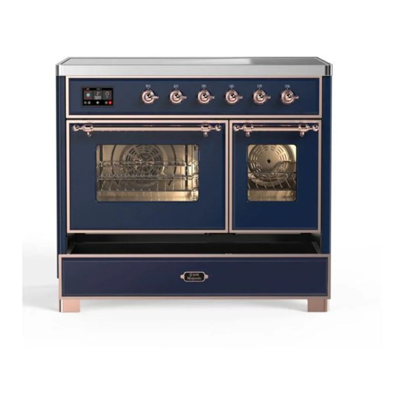 ILVE Majestic II 40" Induction Freestanding Range in Midnight Blue with Copper Trim, UMDI10NS3MBP