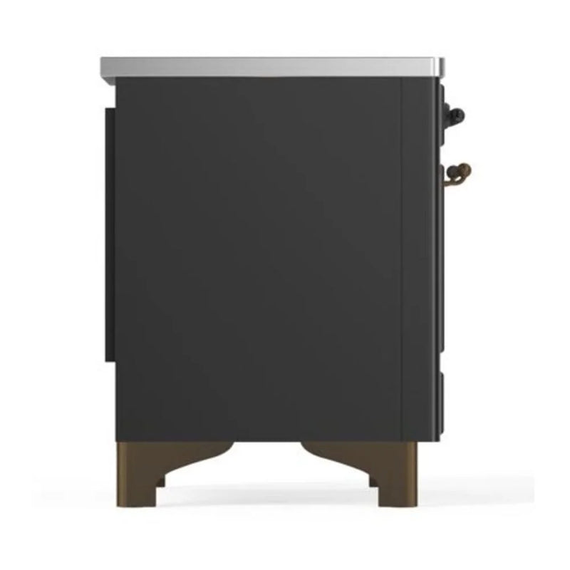 ILVE Majestic II 40" Induction Freestanding Range in Graphite Matte with Burnished Trim, UMDI10NS3MGB