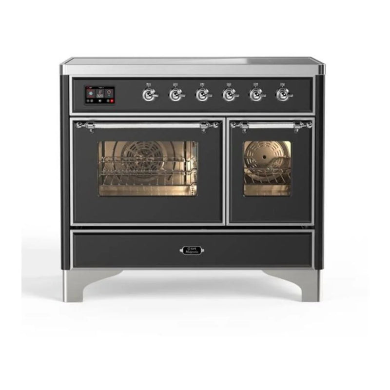 ILVE Majestic II 40" Induction Freestanding Range in Graphite Matte with Chrome Trim, UMDI10NS3MGC
