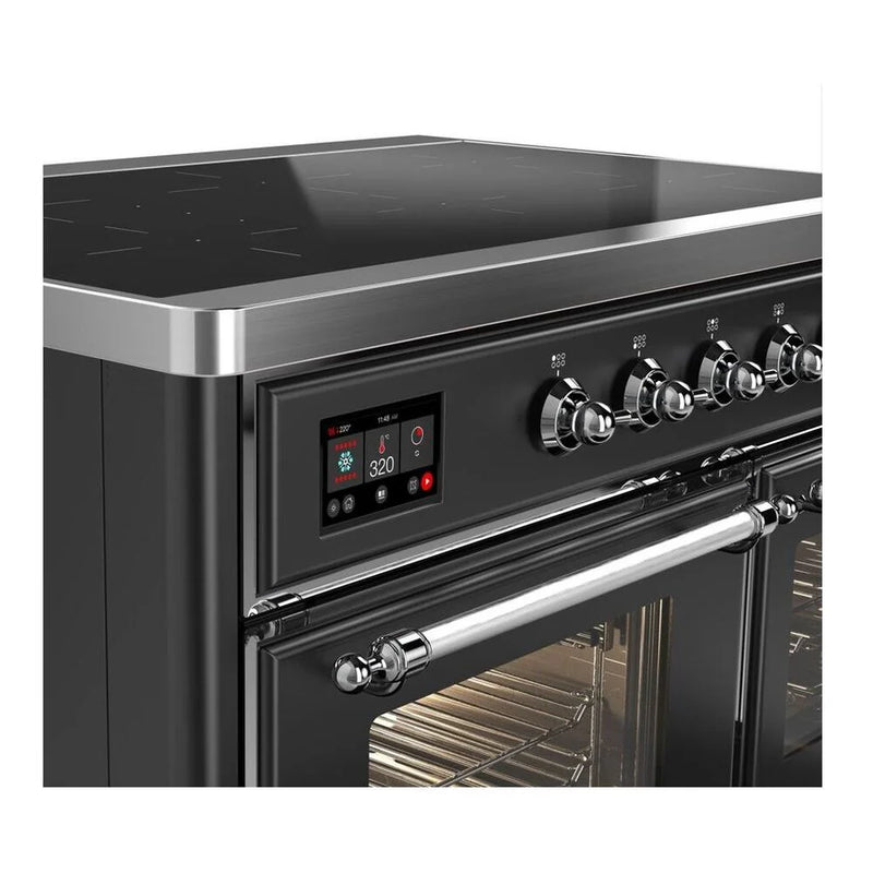 ILVE Majestic II 40" Induction Freestanding Range in Graphite Matte with Chrome Trim, UMDI10NS3MGC