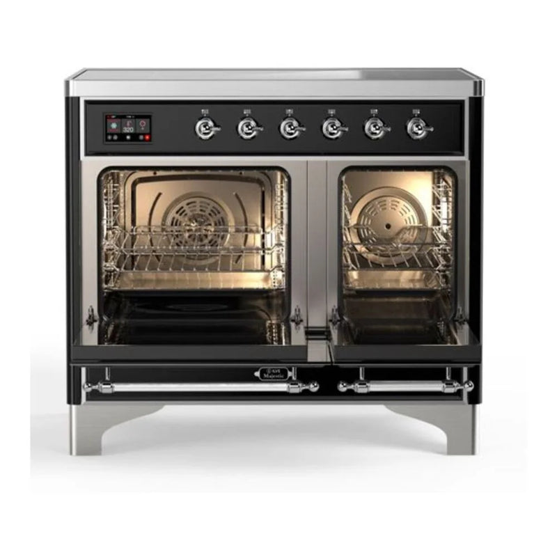 ILVE Majestic II 40" Induction Freestanding Range in Graphite Matte with Chrome Trim, UMDI10NS3MGC