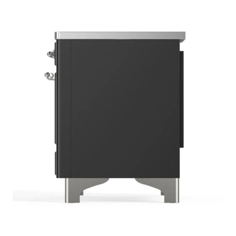 ILVE Majestic II 40" Induction Freestanding Range in Graphite Matte with Chrome Trim, UMDI10NS3MGC