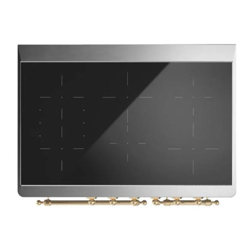 ILVE Majestic II 40" Induction Freestanding Range in Graphite Matte with Brass Trim, UMDI10NS3MGG