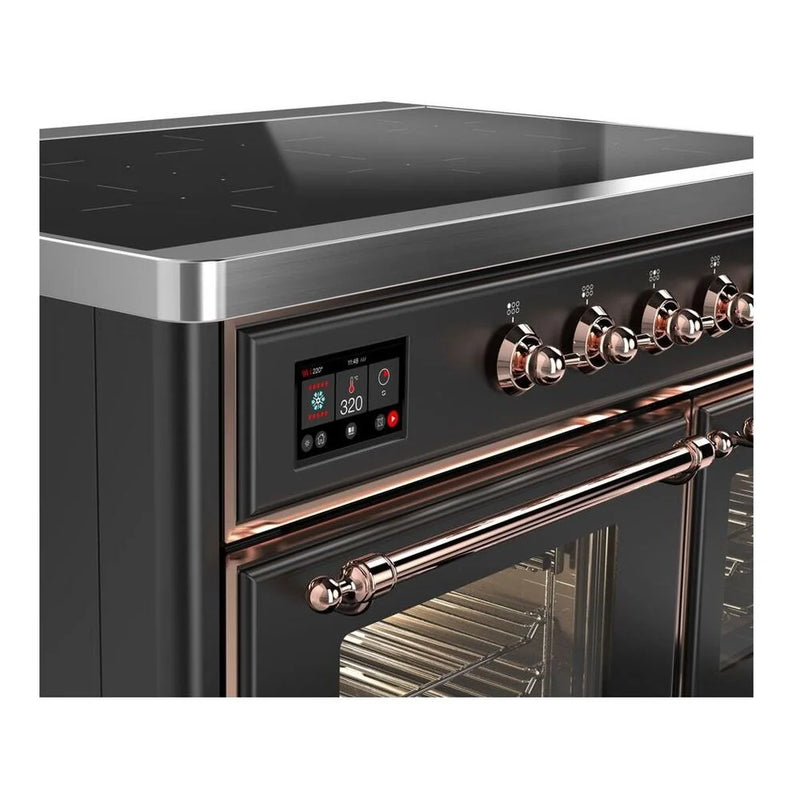 ILVE Majestic II 40" Induction Freestanding Range in Graphite Matte with Copper Trim, UMDI10NS3MGP