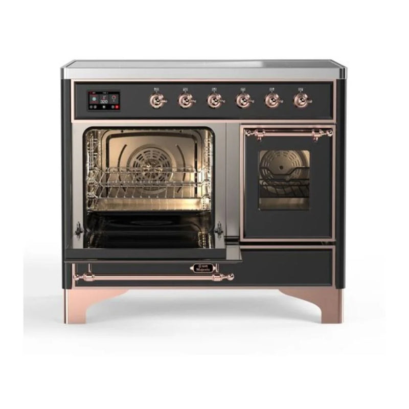ILVE Majestic II 40" Induction Freestanding Range in Graphite Matte with Copper Trim, UMDI10NS3MGP
