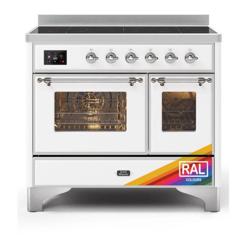 ILVE Majestic II 40" Induction Freestanding Range in RAL Color with Chrome Trim, UMDI10NS3RAC
