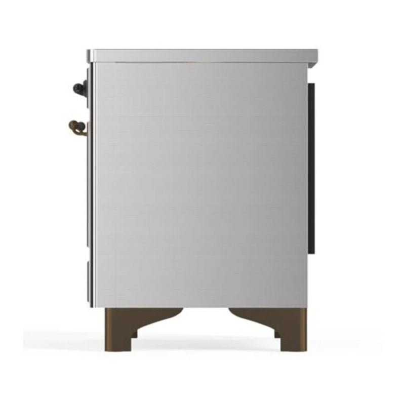 ILVE Majestic II 40" Induction Freestanding Range in Stainless Steel with Burnished Trim, UMDI10NS3SSB