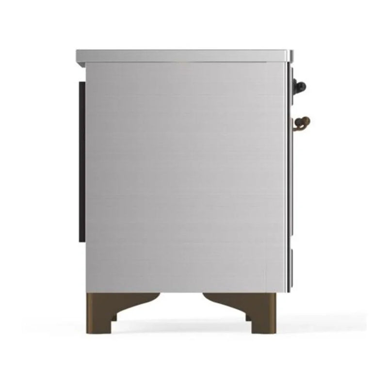 ILVE Majestic II 40" Induction Freestanding Range in Stainless Steel with Burnished Trim, UMDI10NS3SSB