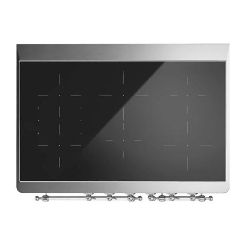 ILVE Majestic II 40" Induction Freestanding Range in Stainless Steel with Chrome Trim, UMDI10NS3SSC